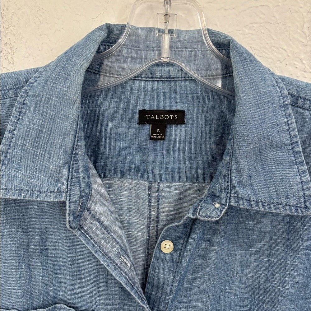 Talbots Blue Chambray Button-Up Shirt - Picture 2 of 6